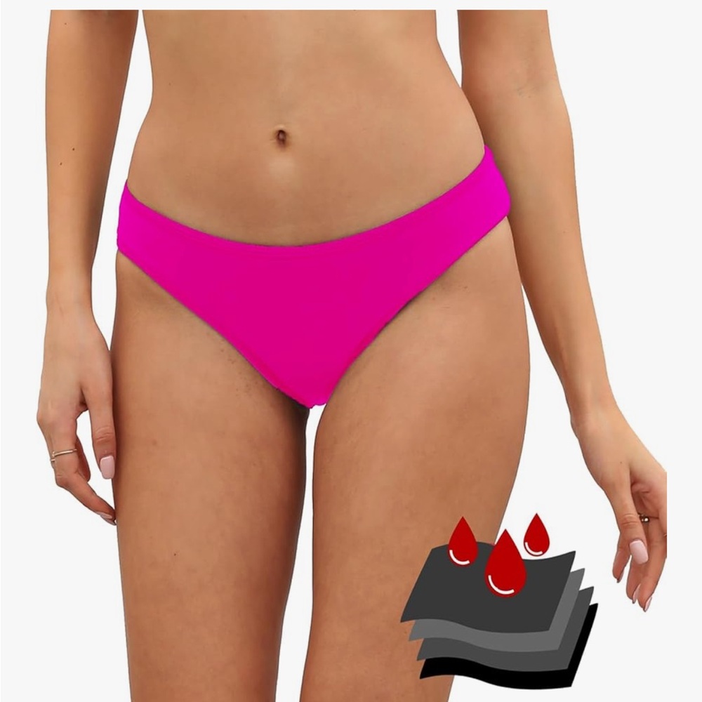 ☀️👙🏖️Leoparts Vibrant Pink Period Swimwear Leakproof bikini bottoms 🏝️⛱️🕶️🍉